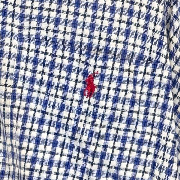 Polo Ralph Lauren Blaire Blue Plaid Long Sleeve Mens Button-Down Shirt Sz L - Picture 3 of 7